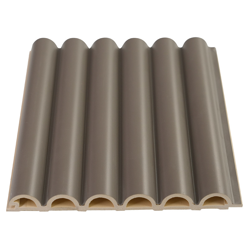 Breite: 158 mm, Dicke: 15 mm, gerilltes PVC-WPC-Wellenpaneel mit Holzmaserung